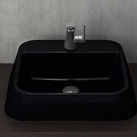 Bocchi 1074-005-0126 42 cm Parlak Siyah Firenze Batarya Banklı Çanak Lavabo