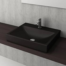 Bocchi 1077-004-0126 Scala 60x48 cm Mat Siyah Tezgahüstü Lavabo