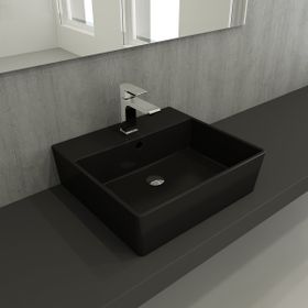 Bocchi 1216-004-0126 Mat Siyah Milano Batarya Banklı Çanak Lavabo