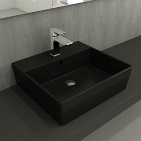 Bocchi 1216-004-0126 Mat Siyah Milano Batarya Banklı Çanak Lavabo