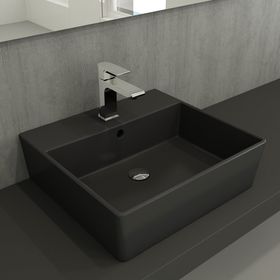 Bocchi 1216-020-0126 50 cm Antrasit Milano Batarya Banklı Çanak Lavabo