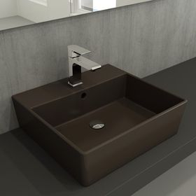 Bocchi 1216-025-0126 50 cm Mat Kahve Milano Batarya Banklı Çanak Lavabo