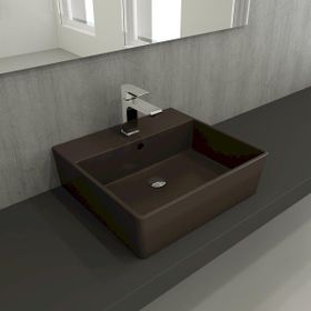 Bocchi 1216-025-0126 50 cm Mat Kahve Milano Batarya Banklı Çanak Lavabo
