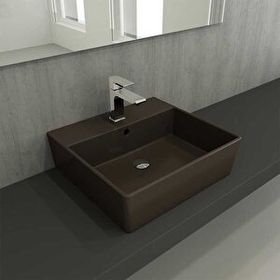 Bocchi 1216-025-0126 50 cm Mat Kahve Milano Batarya Banklı Çanak Lavabo