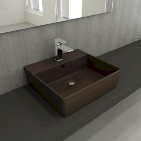 Bocchi 1216-025-0126 50 cm Mat Kahve Milano Batarya Banklı Çanak Lavabo
