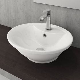Bocchi 1216-062-0126 50 cm Parlak Beyaz Milano Batarya Banklı Çanak Lavabo