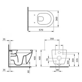 Bocchi 1295-032-0128 Mat Somon Venezia Rimless Asma Klozet