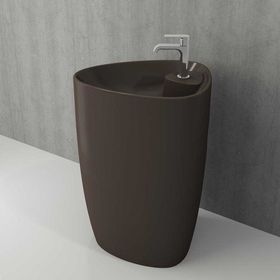 Bocchi 1337-025-0126 Etna Batarya Banklı 58 cm Mat Kahverengi Monoblok Lavabo