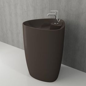Bocchi 1337-025-0126 Etna Batarya Banklı 58 cm Mat Kahverengi Monoblok Lavabo