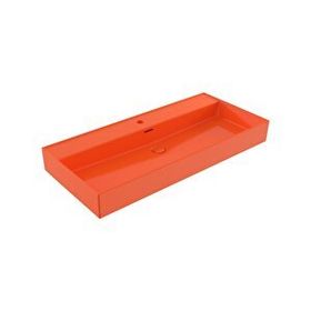 Bocchi 1378-012-0126 Milano 100 cm Parlak Turuncu Tezgah Üstü Asma Lavabo