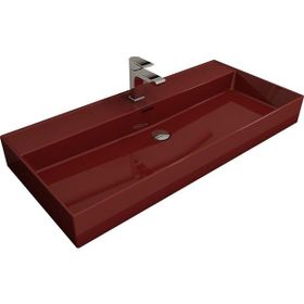 Bocchi 1378-019-0126 Milano 100 cm Parlak Kırmızı Tezgah Üstü Asma Lavabo