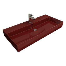 Bocchi 1378-019-0126 Milano 100 cm Parlak Kırmızı Tezgah Üstü Asma Lavabo