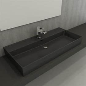 Bocchi 1378-020-0126 Milano 100 cm Mat Antrasit Tezgah Üstü Lavabo