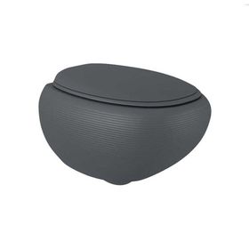 Bocchi 1412-020-0128 Mat Antrasit Rimless Kanalsız Kapak Hariçtir Strata Asma Klozet