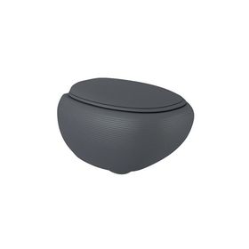 Bocchi 1412-020-0128 Mat Antrasit Rimless Kanalsız Kapak Hariçtir Strata Asma Klozet