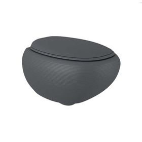 Bocchi 1412-020-0128 Mat Antrasit Rimless Kanalsız Kapak Hariçtir Strata Asma Klozet