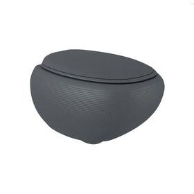 Bocchi 1412-020-0128 Mat Antrasit Rimless Kanalsız Kapak Hariçtir Strata Asma Klozet