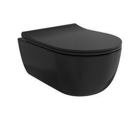 Bocchi 1416-005-0128 V-Tondo Rimless Parlak Siyah Asma Klozet ve Klozet