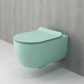 Bocchi 1417-033-0128 V Tondo Rimless Kanalsız Kısa Mat Mint Yeşil Asma Klozet