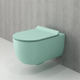 Bocchi 1417-033-0128 V Tondo Rimless Kanalsız Kısa Mat Mint Yeşil Asma Klozet
