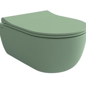 Bocchi 1417-033-0128 V Tondo Rimless Kanalsız Kısa Mat Mint Yeşil Asma Klozet
