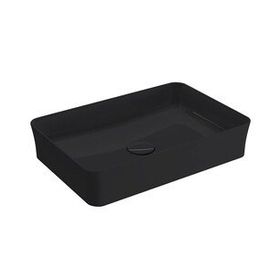 Bocchi 1476-005-0125 Slim Line Dikdörtgen 55x38 cm Parlak Siyah Lavabo