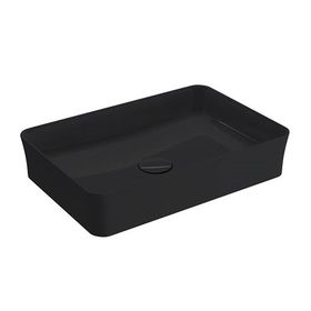 Bocchi 1476-005-0125 Slim Line Dikdörtgen 55x38 cm Parlak Siyah Lavabo