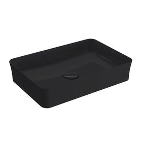 Bocchi 1476-005-0125 Slim Line Dikdörtgen 55x38 cm Parlak Siyah Lavabo