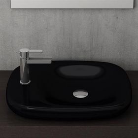 Bocchi 1489-005-0126 Fenice Tezgah Üstü Parlak Siyah 54 cm Lavabo