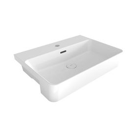 Bocchi 1526-001-0126 Milano 56x41 cm Parlak Beyaz Yarım Tezgah Lavabo