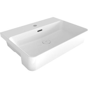 Bocchi 1526-001-0126 Milano 56x41 cm Parlak Beyaz Yarım Tezgah Lavabo
