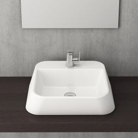 BOCCHI Elba 1074-001-0126 42 cm Parlak Beyaz Batarya Banklı Çanak Lavabo