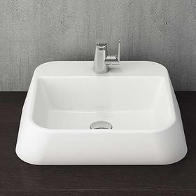 BOCCHI Elba 1074-001-0126 42 cm Parlak Beyaz Batarya Banklı Çanak Lavabo