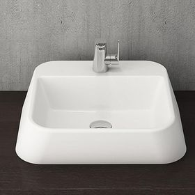 BOCCHI Elba 1074-001-0126 42 cm Parlak Beyaz Batarya Banklı Çanak Lavabo