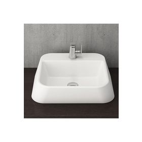 BOCCHI Elba 1074-001-0126 42 cm Parlak Beyaz Batarya Banklı Çanak Lavabo