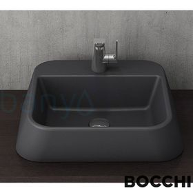 BOCCHI Elba 1074-020-0126 42 cm Antrasit Batarya Banklı Çanak Lavabo
