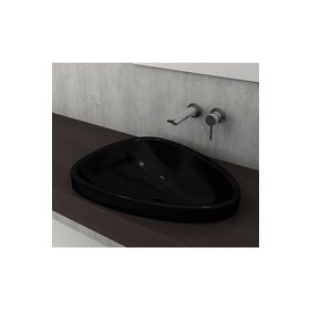 Bocchi Etna 1112-005-0125 58 cm Parlak Siyah Tezgah Üstü Lavabo