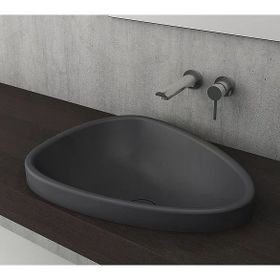 Bocchi Etna 58 cm Antrasit Yarım Tezgah Lavabo