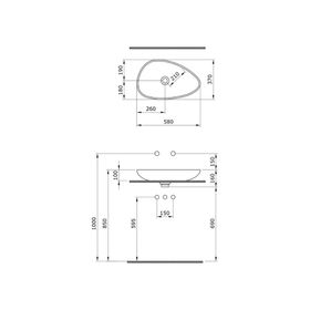 Bocchi Etna 58 cm Monoblok Mat Gri Lavabo