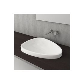 Bocchi Etna 58 cm Parlak Beyaz Yarım Tezgah Lavabo