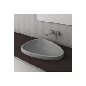 Bocchi Etna 58 cm Tezgah Üstü Monoblok Mat Gri Lavabo