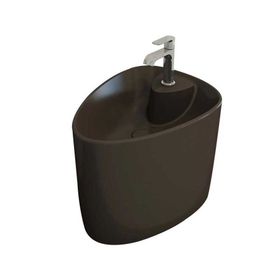 Bocchi Etna 58 cm Tezgah Üstü Monoblok Mat Kahve Lavabo