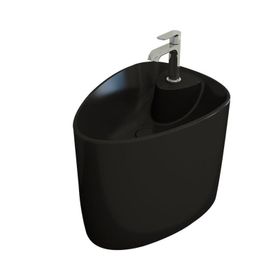 Bocchi Etna 58 cm Tezgah Üstü Monoblok Mat Siyah Lavabo