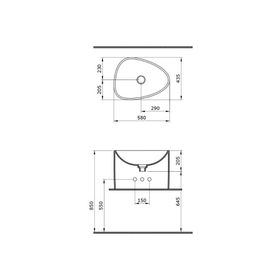 Bocchi Etna 58 cm Tezgah Üstü Monoblok Mat Yasemin Lavabo