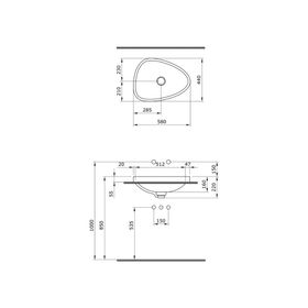 Bocchi Etna 58 cm Tezgah Üstü Monoblok Parlak Siyah Lavabo