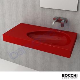 Bocchi Etna 90 cm Kırmızı Etajerli Lavabo