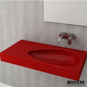 Bocchi Etna 90 cm Kırmızı Etajerli Lavabo