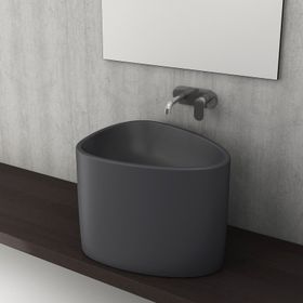 Bocchi Etna Antrasit Tezgah Üstü Monoblok Lavabo
