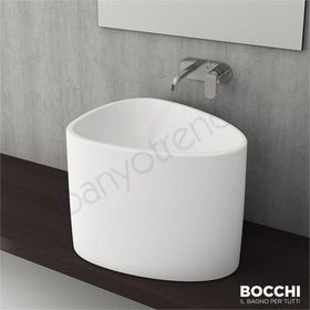 Bocchi Etna Mat Beyaz Tezgah Üstü Monoblok Lavabo