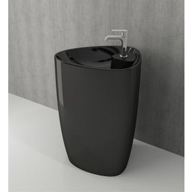 Bocchi Etna Monoblok 58 cm Batarya Banklı Parlak Siyah Lavabo